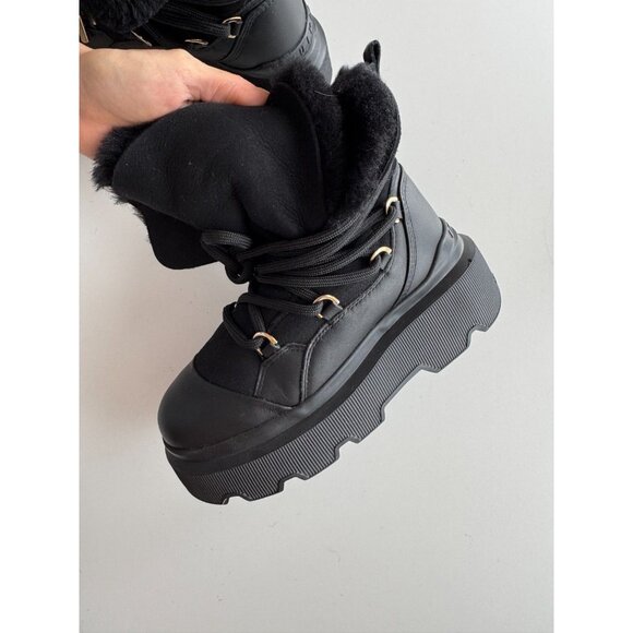 NWOB INUIKII Endurance Trekking Black Leather Shearling Winter Boots, Size 36 - Picture 6 of 16